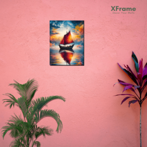 Xframe Digital Reprint of Textured Stunning Painting of a Sailboat | UV Coated | Wall Art | 12 x 9in