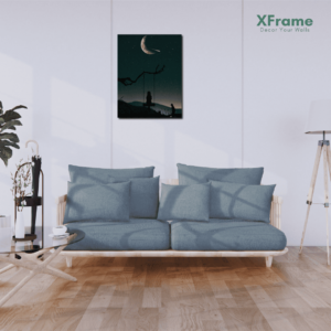 Xframe Moon-Night Wall Art | Best Soothing Textured Wall Art | Home Decor | 12 x 9in