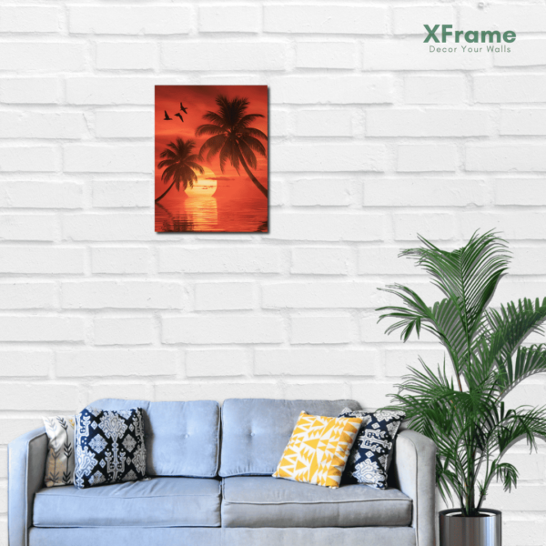 Xframe Beautiful Sunset Art | Digital Reprint Textured Wall Art | Home Decor | 12 x 9in