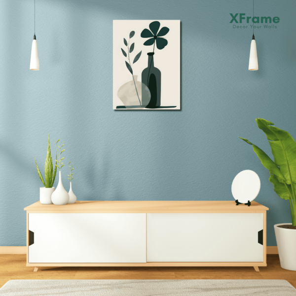 XFrame Minimalist Floral Wall Art | Digitally Reprinted Textured Art | Modern Home Decor | MDF 12 x 9 in