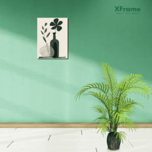 XFrame Minimalist Floral Wall Art | Digitally Reprinted Textured Art | Modern Home Decor | MDF 12 x 9 in